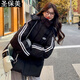 圣保美黑色羽絨棉服女2025新款冬季棉衣外套加厚韓系寬松中學(xué)生棉襖加厚 黑色 M 碼