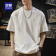 羅蒙（ROMON）T恤男2026春秋季新款重磅短袖純棉寬松男士體恤男生簡(jiǎn)約圓領(lǐng)男裝 白色 XL (160-180斤)
