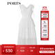 PORTS寶姿春夏新品女裝V-領(lǐng)無袖中長連衣裙SM8D059MLN001 奶白色 S (4)