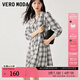 VEROMODA連衣裙秋冬新款七分袖格紋收腰A字裙短裙33SZ005 本白色-S85 165/84A/M