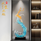 獅家風生水起輕奢高檔大擺件玄關(guān)造景客廳電視柜入戶進門裝飾品高級感 風生水起一路向前擺件 藍色