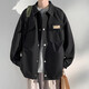 WHIM NASA工裝夾克男寬松春秋季翻領(lǐng)外套美式復古潮流學(xué)生休閑薄款上衣服 733黑色 XL