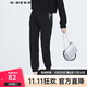 sdeer圣迪奧冬季保暖時(shí)尚女裝通勤個(gè)性休閑字母印花運動(dòng)保暖長(cháng)褲S20480822 黑色/91 L/170