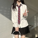 九寸陽光長袖襯衫女上衣jk基礎款制服春夏學院風內(nèi)搭外套防曬內(nèi)搭白襯衫 白色長袖基礎款（不含領帶） M （90-105斤）