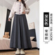 邦帛世新年糯米裙褲女2025秋冬休閑寬松顯瘦半身A字山本慵懶風(fēng)闊腿 慵懶裙褲【黑色】 M 適合（100-120）
