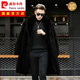 皮爾卡丹（pierre cardin）男士貂皮大衣水貂絨毛冬季新款皮草中長(cháng)款皮毛一體加厚皮衣外套 青果領(lǐng)黑色【長(cháng)款】 4XL 【170-190斤】