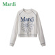 MARDI衛衣女小雛菊2025冬季女裝新款印花套頭圓領(lǐng)長(cháng)袖外衣MWY2512104 霧灰 M