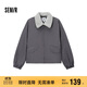 森馬（Semir）外套女oversize插肩袖仿羊羔毛毛領(lǐng)冬季2024夾棉夾克109724108016