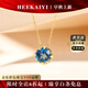 ?？ㄒ?8金k項鏈女倫敦藍托帕石吊墜奢侈首飾七夕情人節(jié)生日禮物 18金k倫敦藍托帕石項鏈