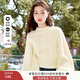 香影毛衣女秋冬2025新款米白慵懶風(fēng)短款外穿套頭燈籠袖針織衫上衣 米色 S