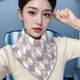 三角圍脖女冬季新款保暖防風(fēng)防寒百搭時(shí)尚護頸脖套套頭圍巾假領(lǐng)子 立方燕麥【針織-套頭圍脖】