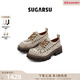 SugarSu25秋季新款復古游牧風(fēng)流蘇牛皮時(shí)尚厚底德比鞋單鞋女 層鹽白色 37