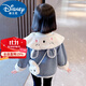 迪士尼（Disney）女童加絨加厚牛仔外套秋冬季洋氣兒童女寶寶冬季兔耳朵棉衣韓版潮 長(cháng)袖白色 90 建議80-90cm1歲-1歲半