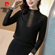皮爾卡丹（pierre cardin）打底衫半高領(lǐng)女士春秋冬新款長(cháng)袖加絨加厚洋氣小衫內搭上衣修身 黑色不加絨《 2XL (130-140斤)