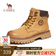 駱駝（CAMEL）【王俊凱同款】馬丁靴男秋冬2025新款大黃靴女戶外工裝靴登山鞋子 G122W7757TR金黃色（男 絨里款） 43