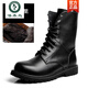 啄木鳥(niǎo)秋冬男靴子高筒機車(chē)靴男士馬丁皮靴高腰真皮加絨東北棉靴雪地戶(hù)外 黑色加絨 43 正常皮鞋碼