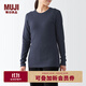 無(wú)印良品 MUJI 女式 柔軟 長(cháng)袖T恤 打底衫 打底衣 家居服 上衣 FCD80C2A 煙熏紫色 M