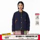 幻走（MOVEUP）冬季新款.FUN系列圓領(lǐng)撞色包邊設計師短款羽絨服女 深寶藍 L