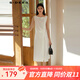 S.DEER圣迪奧女裝OL風(fēng)優(yōu)雅百搭時(shí)尚秋潮流圓領(lǐng)收腰無(wú)袖連衣裙S223Z120L 本白/9B M 165
