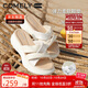 康莉（COMELY）一字拖鞋女夏季羊皮坡跟休閑防滑沙灘交叉帶時(shí)尚涼拖 米白色 37 