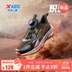 特步（XTEP）兒童運動(dòng)鞋燚系列透氣潮流旋鈕扣回彈緩震跑鞋 黑/熔巖橙 35