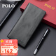 POLO錢(qián)包男士頭層牛皮商務(wù)錢(qián)夾簡(jiǎn)約卡包零錢(qián)夾長(cháng)款錢(qián)包禮盒生日禮物