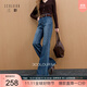 三彩2025冬季新款喇叭褲牛仔褲長(cháng)褲修身顯瘦M