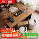 吉贈(zèng)實(shí)木家用客廳陽臺(tái)小型茶臺(tái)2025新款現(xiàn)代簡(jiǎn)約燒水壺一體嵌入式茶桌 1.2米茶桌+舒美特椅+靠背凳*2