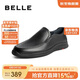 百麗BELLE牛皮革男商務(wù)休閑皮鞋18029AM1 黑色3  41