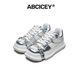 ABCICEY【明星同款】 時(shí)尚休閑板鞋女厚底增高綁帶方頭鞋 白天鵝 37