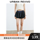 UR2025秋季新款女裝休閑假兩件層次感抽繩短褲UYU650031 墨藍 (偏短) M