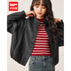IEF/愛(ài)依服皮衣2025秋季新款美式時(shí)尚機(jī)車(chē)風(fēng)簡(jiǎn)約百搭亮面皮外套 黑 均碼