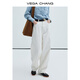 VEGA CHANG牛仔褲女2026春季新款休閑香蕉褲寬松闊腿白色褲子 本白色 S