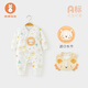 微獅牧尼男女寶寶夾棉連體衣服秋冬嬰兒加厚保暖睡衣哈衣爬服冬裝 本白 80cm