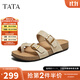 他她（TATA）復(fù)古休閑勃肯鞋拖鞋女外穿夾腳涼鞋2025秋季新款7GN11BT5 杏色 36