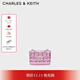 CHARLES&KEITH鏡面方格鏈條單肩斜挎包包女包生日禮物CK2-80681154 Pink粉紅色 小包