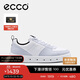 愛(ài)步（ECCO）圓頭潮流拼色厚底休閑板鞋男 街頭720系列520814 水泥灰/白色40