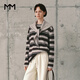 麥檬MM復古咖色條紋披肩耗牛毛毛針織衫毛衣25冬新款5H1930301X 灰色5H1930301X M （110-125斤）