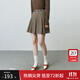 范思藍恩22FS4233格子a字短裙女秋冬新款高腰百褶顯瘦半身裙 咖色格 M