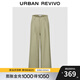 UR2025秋季新款女裝流光風(fēng)休閑寬松高腰闊腿褲UYU650066 卡其 S