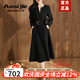 奧絲婕（Aosijie）高端品牌 法式連衣裙女2025春秋新款氣質(zhì)優(yōu)雅收腰顯瘦中長款裙子 迷津黑 XL