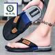 啄木鳥(niǎo)泰國人字拖男秋季潮流休閑夾腳拖鞋軟底外穿防滑夏天潮牌沙灘涼鞋 黑色旗艦款 43
