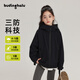布丁哈魯女童三防連帽沖鋒外套秋冬新品中大童加絨外套兒童防風(fēng)保暖上衣潮