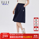 ELLE ACTIVE裙子女學(xué)院風(fēng)半身裙時尚休閑運動百褶裙女遮肉顯瘦半過膝A字裙女 藏青色 L