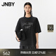 JNBY/江南布衣25春新品T恤OVERSIZE寬松圓領(lǐng)中袖字母5P3114920 001/本黑 M