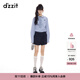 DZZIT【劉浩存同款】地素襯衫2025秋季學(xué)院風(fēng)花邊格紋上衣女3J3C4013T 深藍色 M