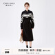 秋水伊人簡(jiǎn)約休閑連衣裙冬季新款女裝通勤風(fēng)抽繩顯瘦衛衣裙 黑色 M