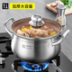蒂洛克加厚不銹鋼湯鍋家用食品級煮湯泡面雙耳小鍋燃氣電磁爐專(zhuān)用煮鍋 加厚 22cm