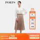PORTS寶姿秋冬新款女裝優(yōu)雅印花中長(cháng)裙半身裙ALD9S004QPP019 BLACK M (6)