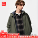 優(yōu)衣庫【加購】男裝防風(fēng)搖粒絨拉鏈連帽開衫/長(zhǎng)袖外套481182 57 深橄欖色 L /175/100A
